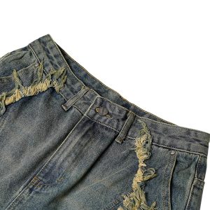 Concert Outfit High Street Washed Distressed Denim Shorts