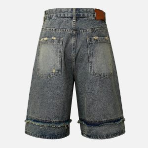 Concert Outfit High Street Washed Distressed Denim Shorts