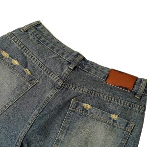 Concert Outfit High Street Washed Distressed Denim Shorts