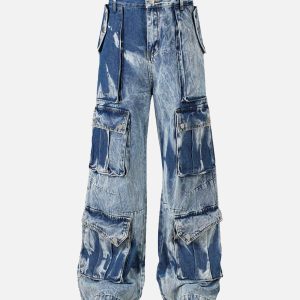 Concert Outfit High Street Washed Distressed Work Jeans