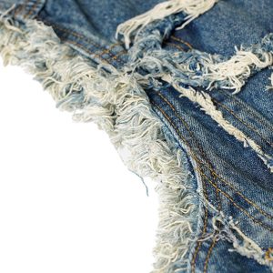 Concert Outfit High Street Washed Raw Edge Denim Vest