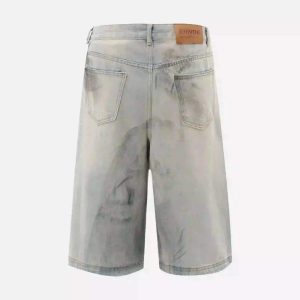 Concert Outfit High Street Yellow Mud Dyed Denim Shorts