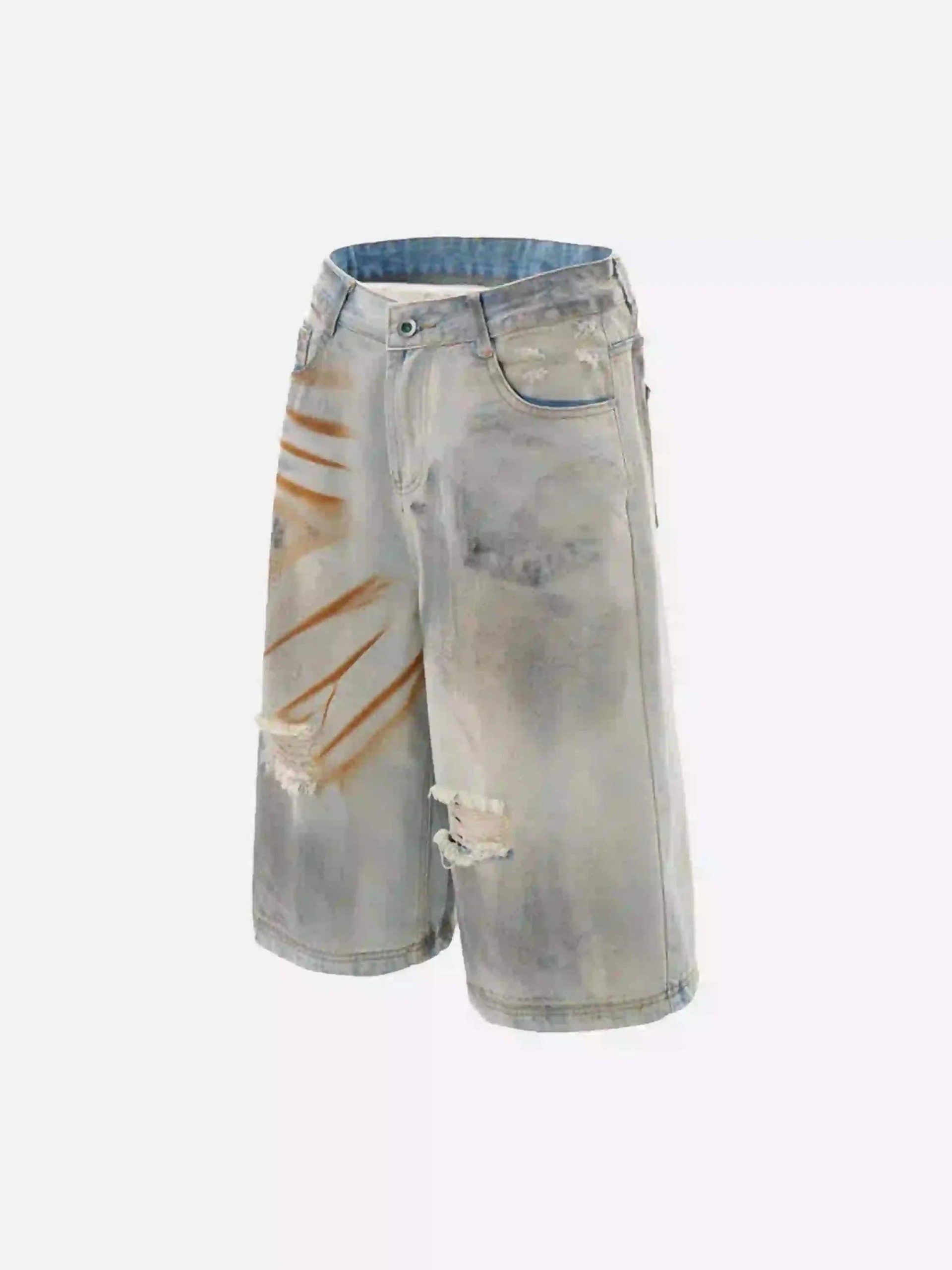 Concert Outfit High Street Yellow Mud Dyed Denim Shorts Concert Outfit High Street Yellow Mud Dyed Denim Shorts