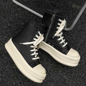 Concert Outfit High-Top Side Zipper Platform Sneakers