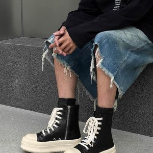 Concert Outfit High-Top Side Zipper Platform Sneakers