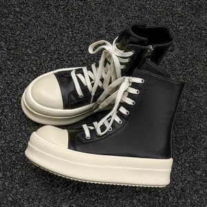 Concert Outfit High-Top Side Zipper Platform Sneakers