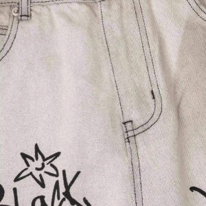 Concert Outfit Hip-Hop Graffiti Distressed Jeans