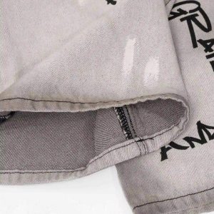 Concert Outfit Hip-Hop Graffiti Distressed Jeans