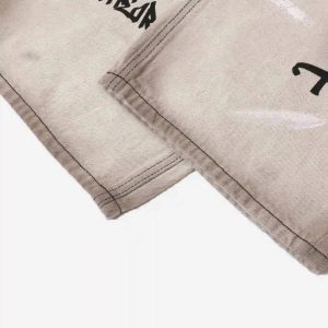 Concert Outfit Hip-Hop Graffiti Distressed Jeans