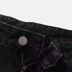 Concert Outfit Hip-Hop Green Hand-Painted Dirty Jeans