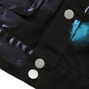 Concert Outfit Hip-Hop Hand-Painted Graffiti Denim Jacket