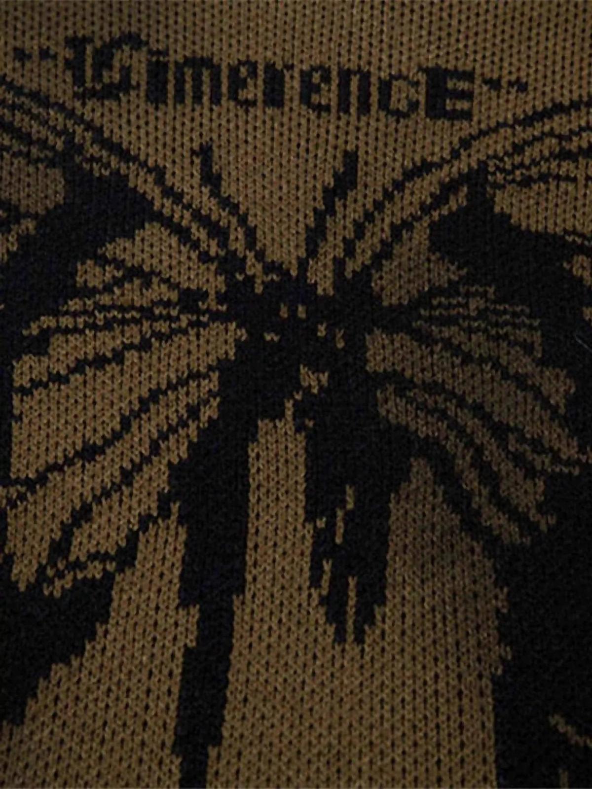 Concert Outfit Hip-Hop Lazy Style Butterfly Jacquard Ripped Sweater Concert Outfit Hip-Hop Lazy Style Butterfly Jacquard Ripped Sweater