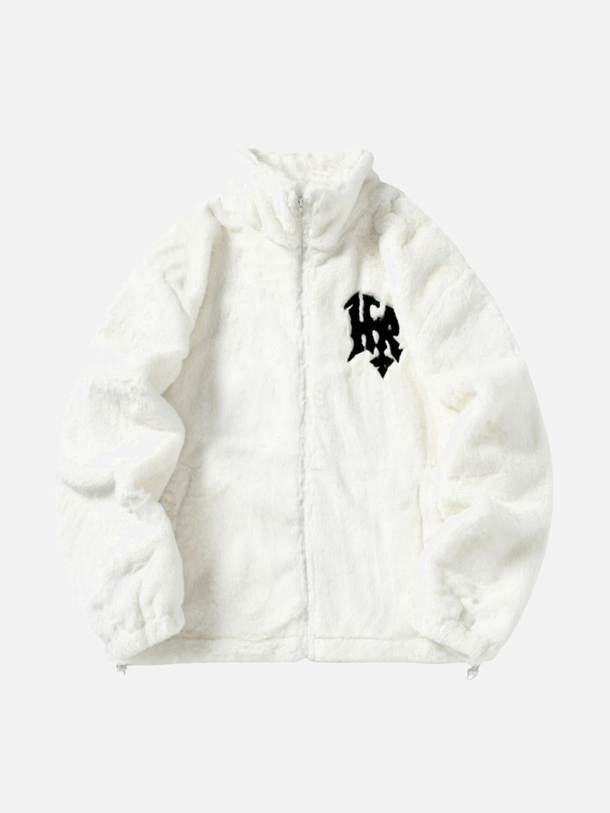 Concert Outfit Hip-Hop Letter Stand Collar Fur Jacket Concert Outfit Hip-Hop Letter Stand Collar Fur Jacket