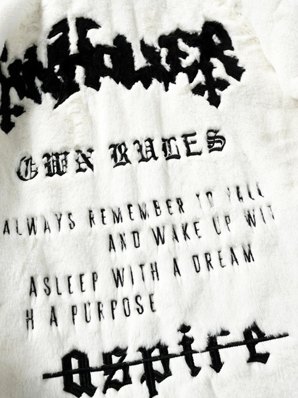 Concert Outfit Hip-Hop Letter Stand Collar Fur Jacket Concert Outfit Hip-Hop Letter Stand Collar Fur Jacket