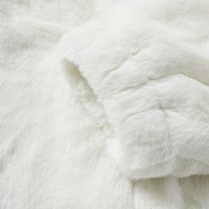 Concert Outfit Hip-Hop Letter Stand Collar Fur Jacket