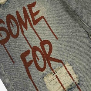 Concert Outfit Hip Hop Retro Patch Denim Jeans