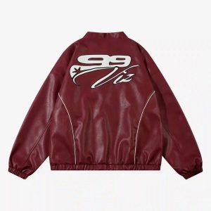Concert Outfit Hip-Hop Street Style Stitching Pu Motorcycle Jacket