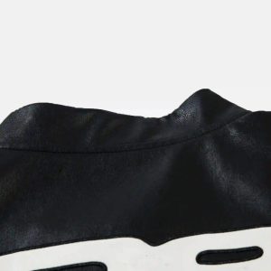 Concert Outfit Hip-Hop Street Style Stitching Pu Motorcycle Jacket