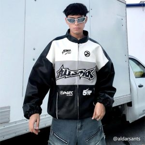 Concert Outfit Hip-Hop Street Style Stitching Pu Motorcycle Jacket