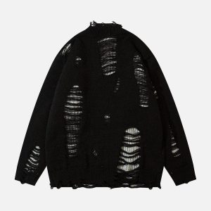 Concert Outfit Hole Fake Two Cardigan