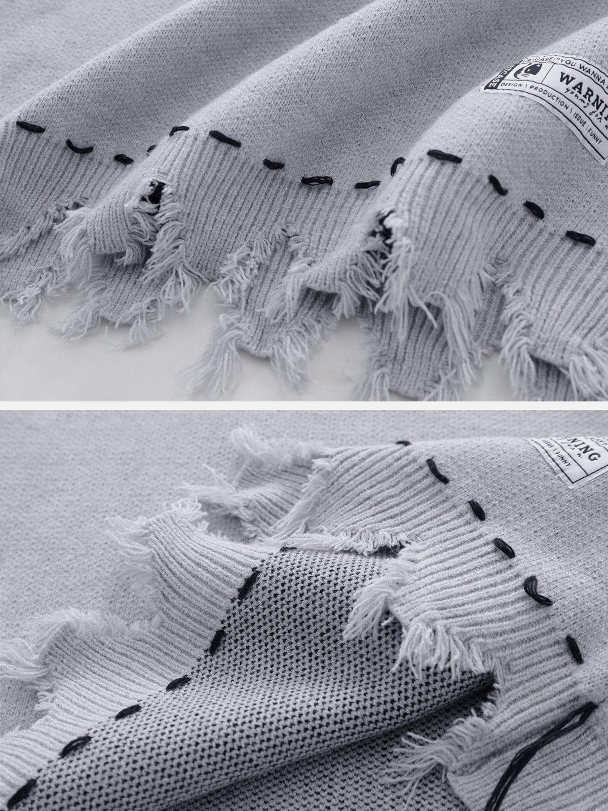 Concert Outfit Hole Raw Edge Sweater Vest Concert Outfit Hole Raw Edge Sweater Vest