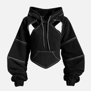 Concert Outfit Hollowed Back Tie-Bow Hoodie