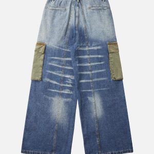 Concert Outfit Homemade Large Pocket Cargo Jeans