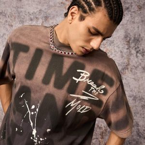 Concert Outfit Ink Splash Letter Print T-Shirt