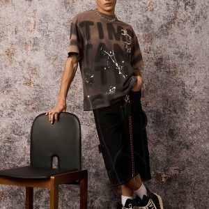 Concert Outfit Ink Splash Letter Print T-Shirt