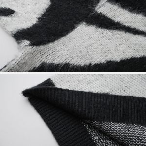 Concert Outfit Irregular Contrasting Color Sweater