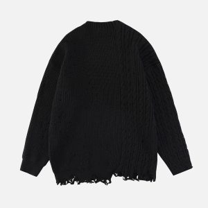 Concert Outfit Irregular Patchwork Twist Sweater