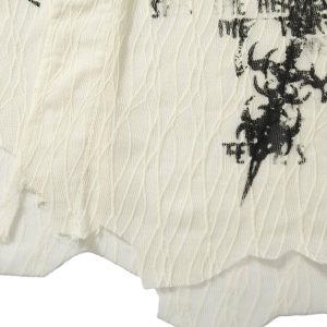 Concert Outfit Irregular Pleated Print Shirt