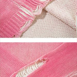 Concert Outfit Irregular Ripped Round Neck Sweater