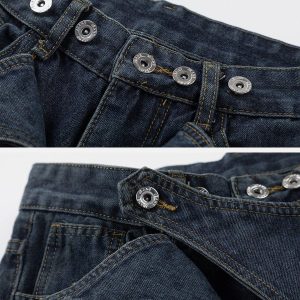 Concert Outfit Irregular Waist Wide Leg Jeans