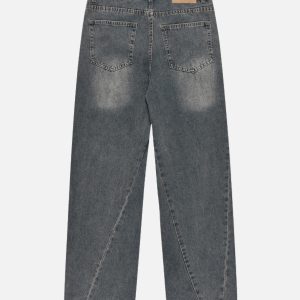 Concert Outfit Irregular Wrinkle Jeans