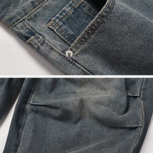 Concert Outfit Irregular Wrinkle Jeans