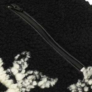 Concert Outfit Jacquard Stand Collar Sherpa  Jacket