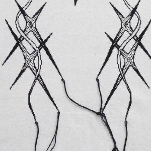 Concert Outfit Jacquard Thorns Tassel Sweater