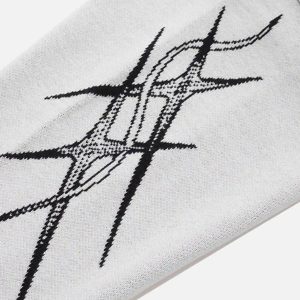 Concert Outfit Jacquard Thorns Tassel Sweater