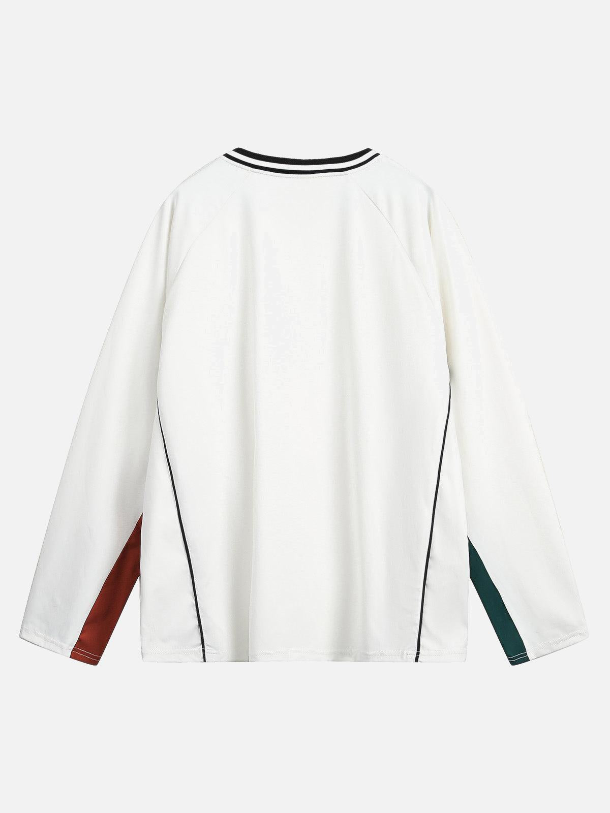Concert Outfit Jersey Contrast Color Stitching Long Sleeve T-Shirt Concert Outfit Jersey Contrast Color Stitching Long Sleeve T-Shirt
