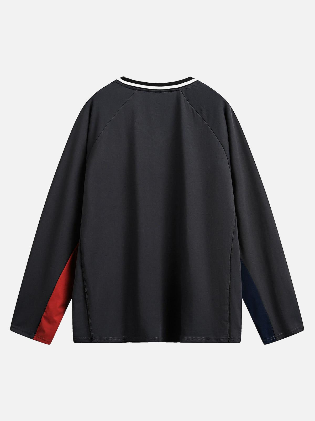 Concert Outfit Jersey Contrast Color Stitching Long Sleeve T-Shirt Concert Outfit Jersey Contrast Color Stitching Long Sleeve T-Shirt