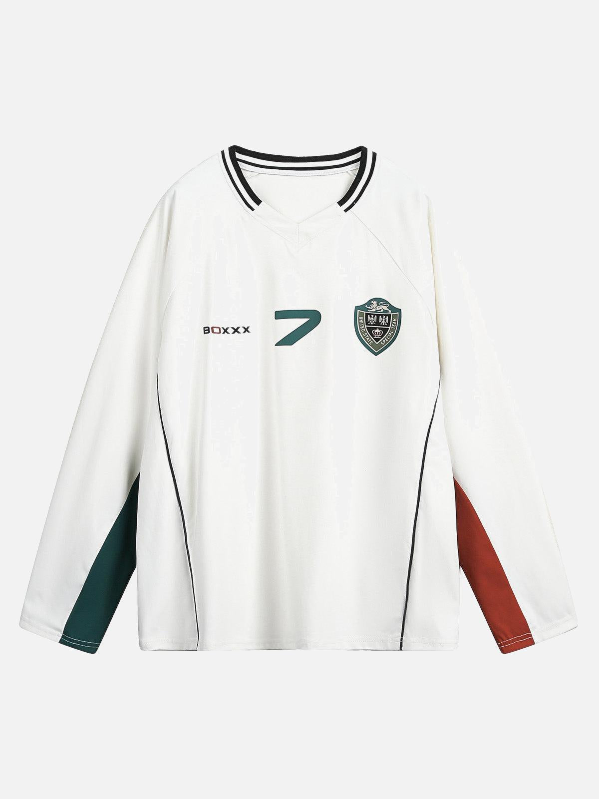Concert Outfit Jersey Contrast Color Stitching Long Sleeve T-Shirt Concert Outfit Jersey Contrast Color Stitching Long Sleeve T-Shirt