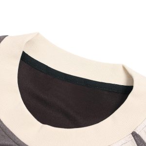 Concert Outfit Jersey Deconstructed Contrast Color Stitching Print T-Shirt