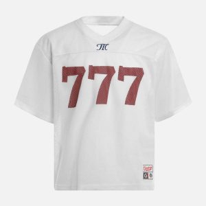 Concert Outfit Jersey Letter Print Quick Dry V-Neck T-Shirt