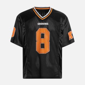 Concert Outfit Jersey Print Oversize V-Neck T-Shirt