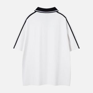 Concert Outfit Jersey Print Short-Sleeve Polo Shirt