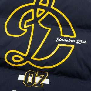 Concert Outfit Jersey Stand Collar Embroidered Quilted Puffer Jacket