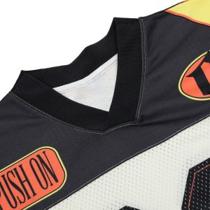 Concert Outfit Jersey Style Flame Print T-Shirt