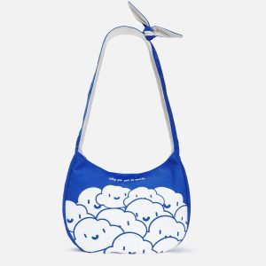 Concert Outfit Klein Blue Cartoon Pattern Canvas Bag