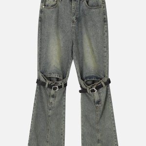 Concert Outfit Knee Belt Loose Jeans